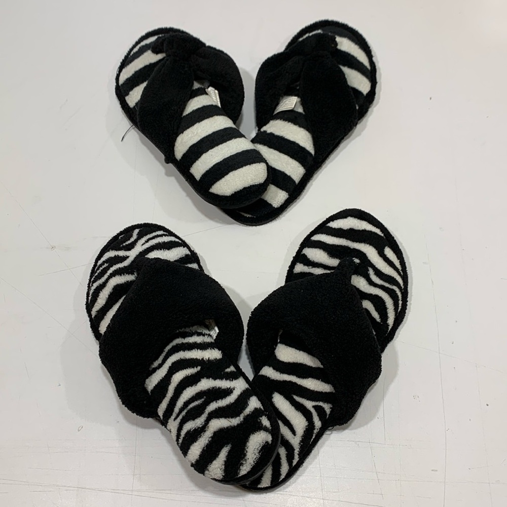 Zebra Print Slippers 2 pair